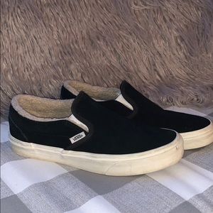 Black fleece-lined vans